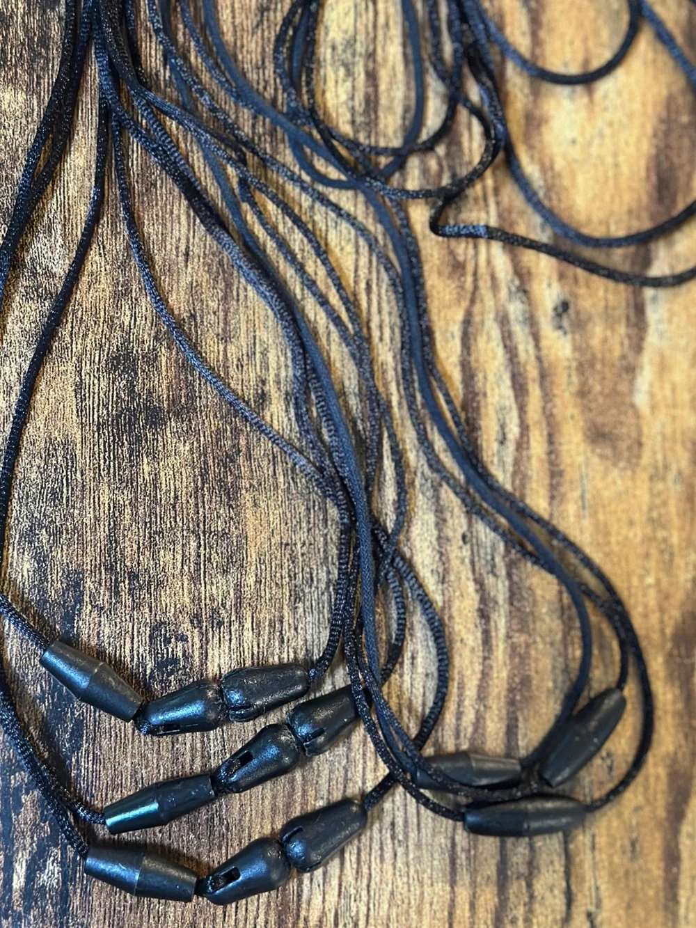 5 Black Cord Necklaces with Barrel Closure Kids Autism Breakaway Clasp READ DESC